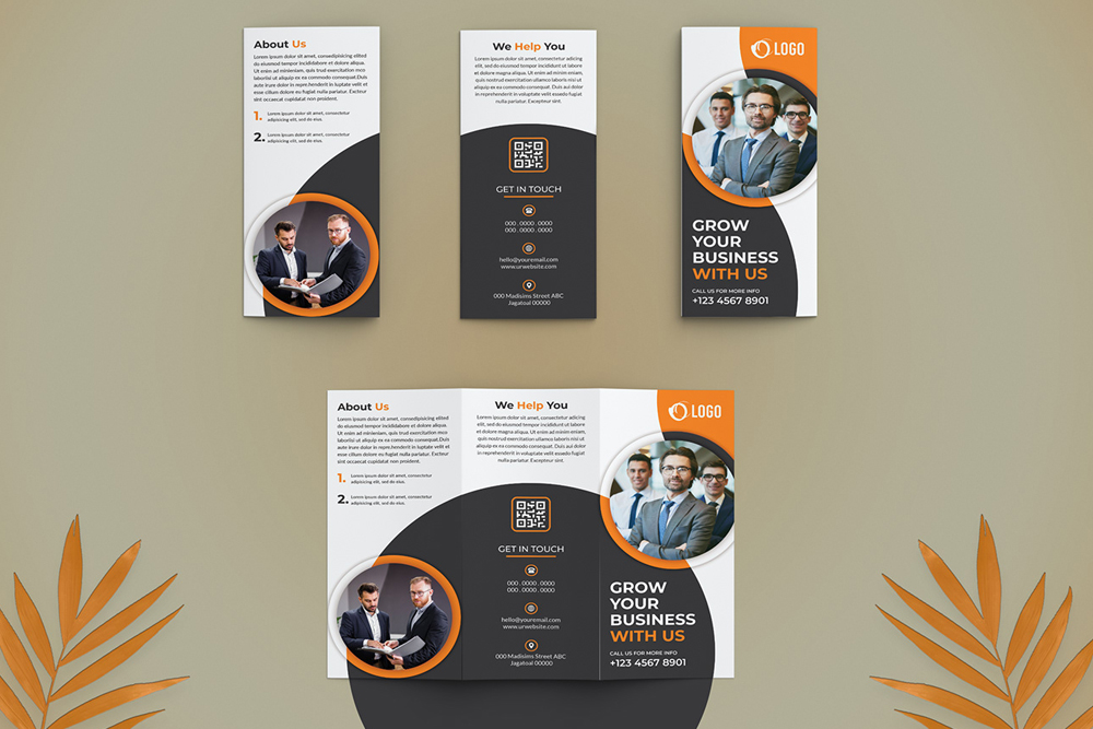 Folded brochures for marketing and branding