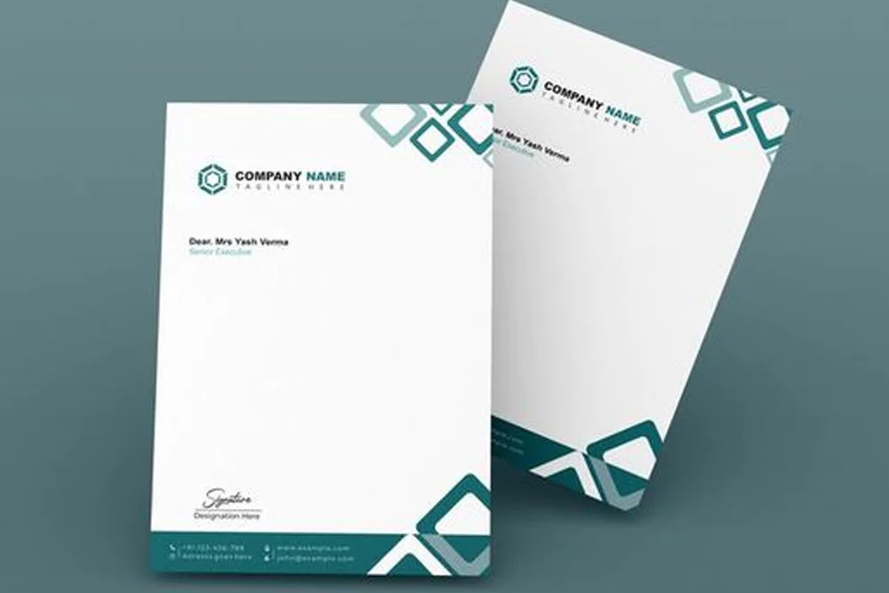 Corporate business letterhead printing for official documents