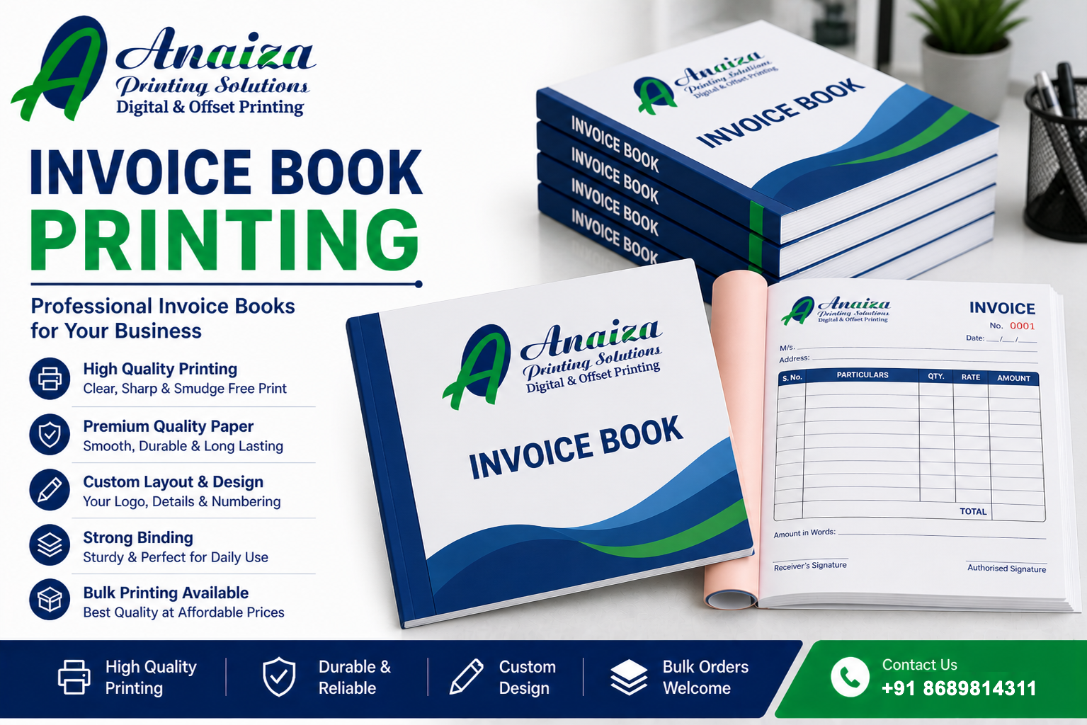 Invoice book printing service